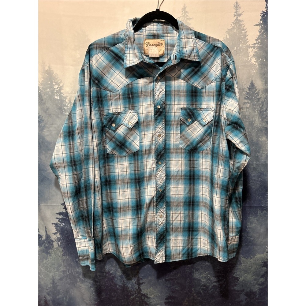 Vintage Wrangler Western Fashion Cowboy Pearl Snap Shirt Size 2XL
